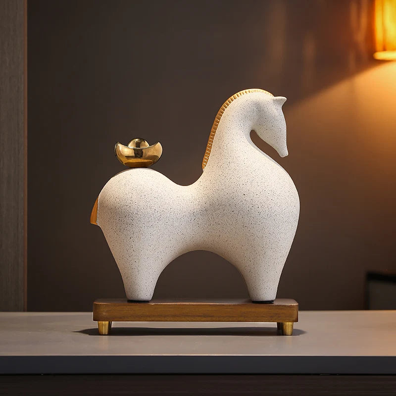 Beautiful Ceramic Horse Figurine for Home, Living Room and Table Decor