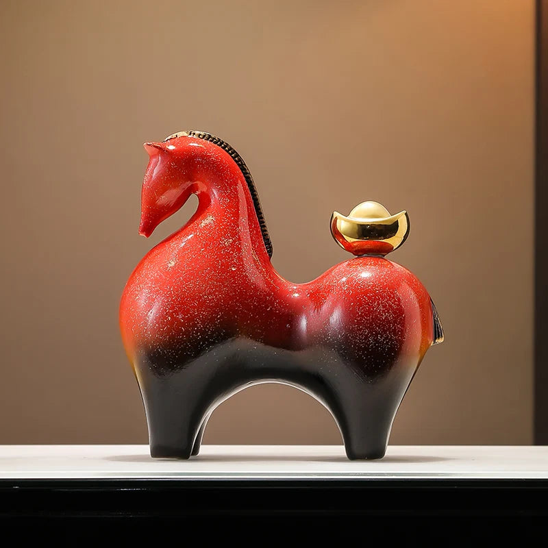 Beautiful Ceramic Horse Figurine for Home, Living Room and Table Decor