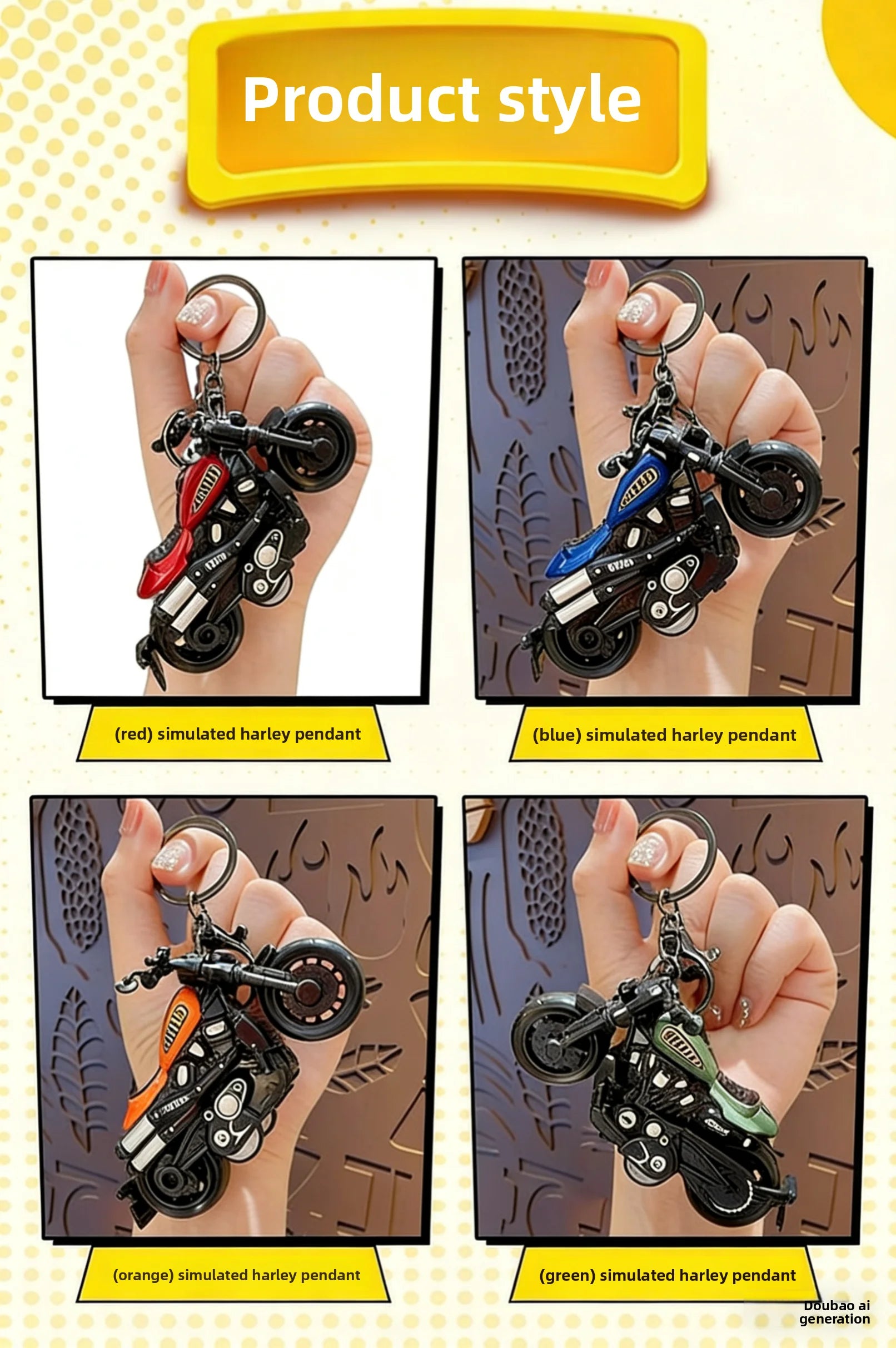 Vintage Motorcycle Keychain for Men With Metal Alloy Retro Design