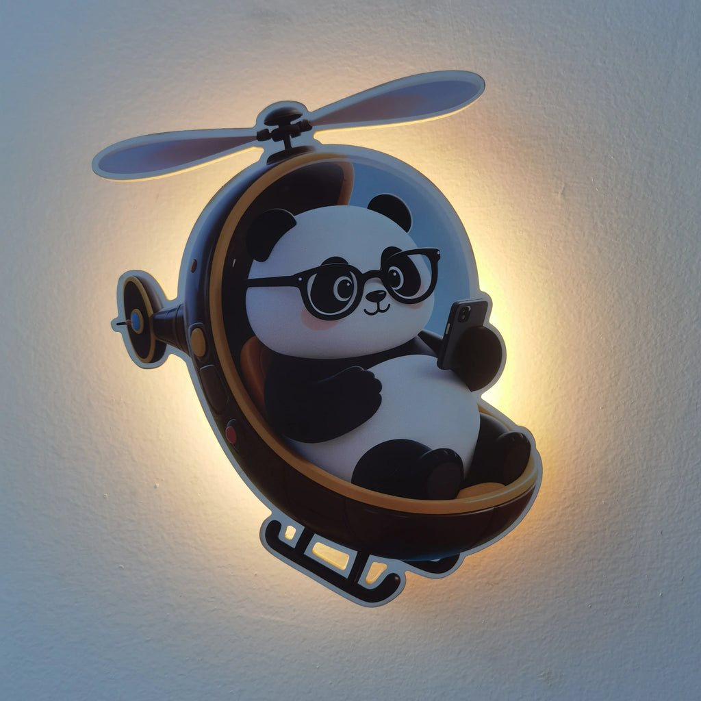 Cute Panda Wall Light for Kids Room Decoration