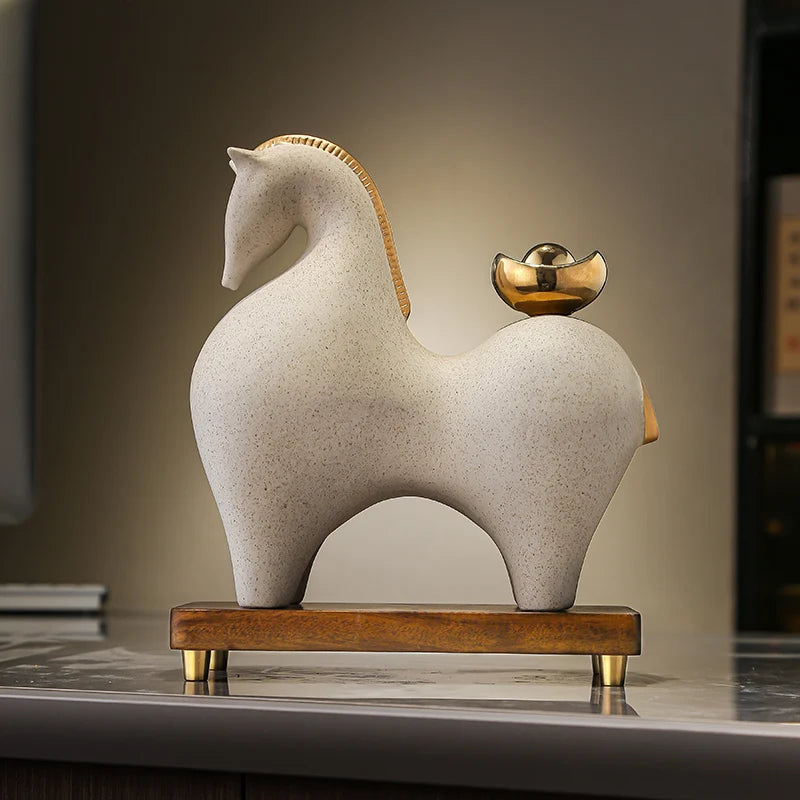 Beautiful Ceramic Horse Figurine for Home, Living Room and Table Decor