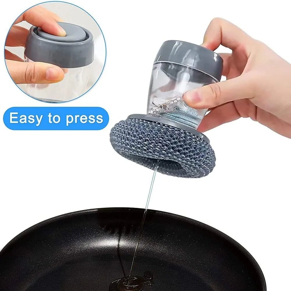 Soap Dispenser Palm Brush for Easy Kitchen and Dish Cleaning
